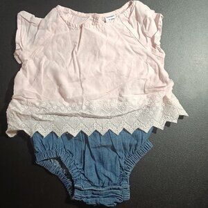 Old Navy 3-6M 1piece Pink and Denim